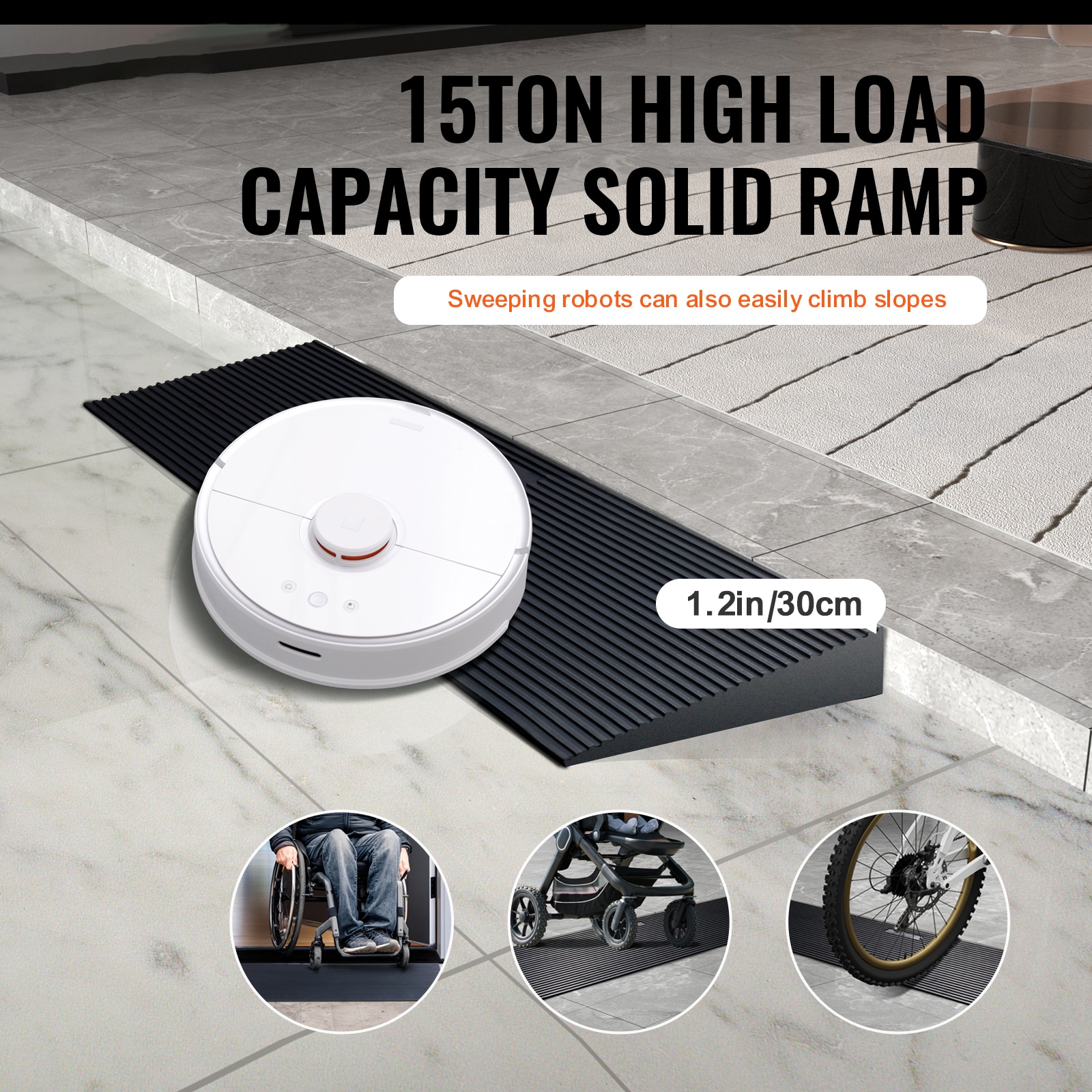Non-slip Rubber Threshold Ramp For Wheelchairs And Robots_voghion.com